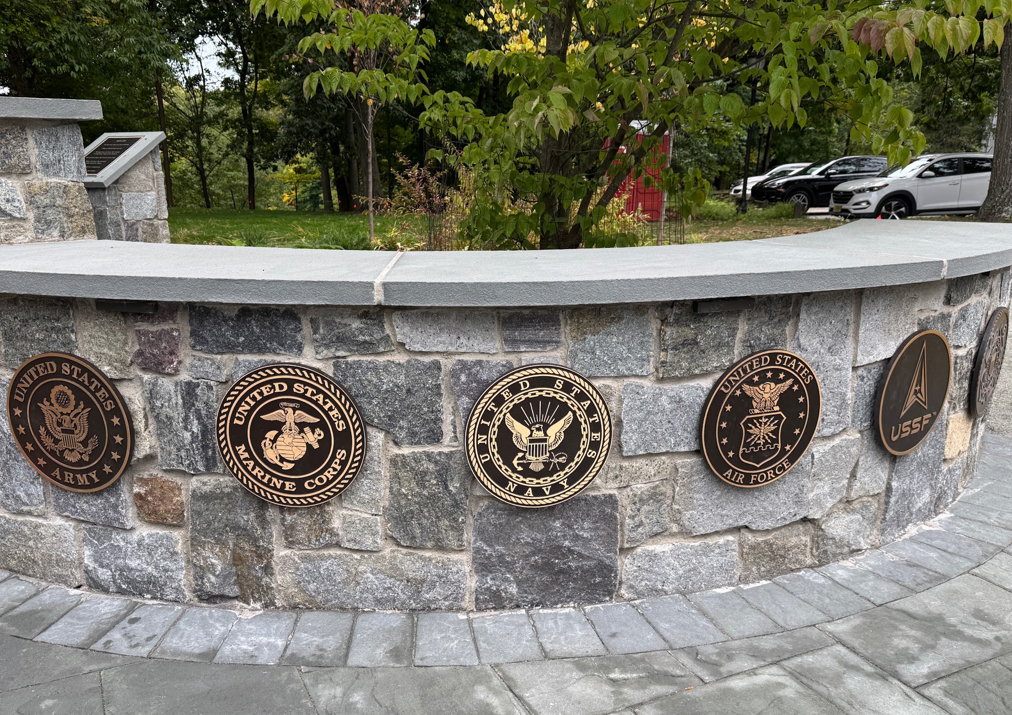 Emblem Wall with the seals of the six branches of the U.S. Armed Forces